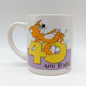 Vintage 40 And Foxy Funny Ceramic Gag Gift Coffee Mug